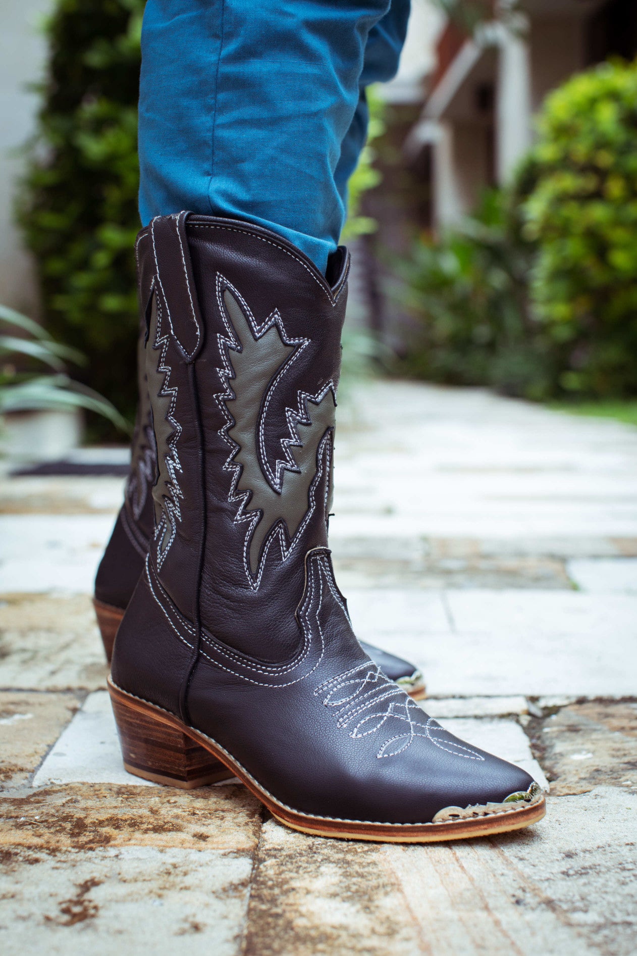 black leather cowboy boots australia