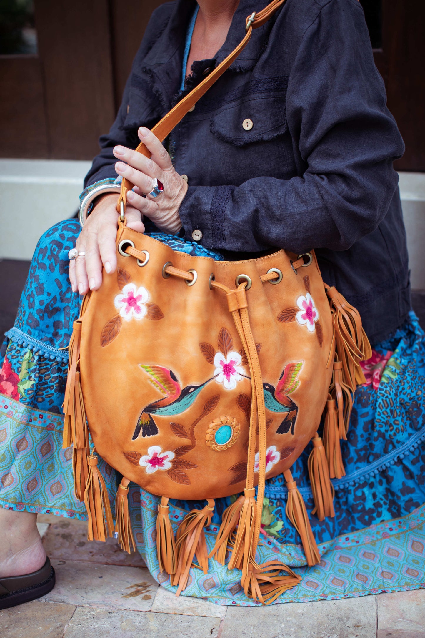 Bird in the hand boho bag