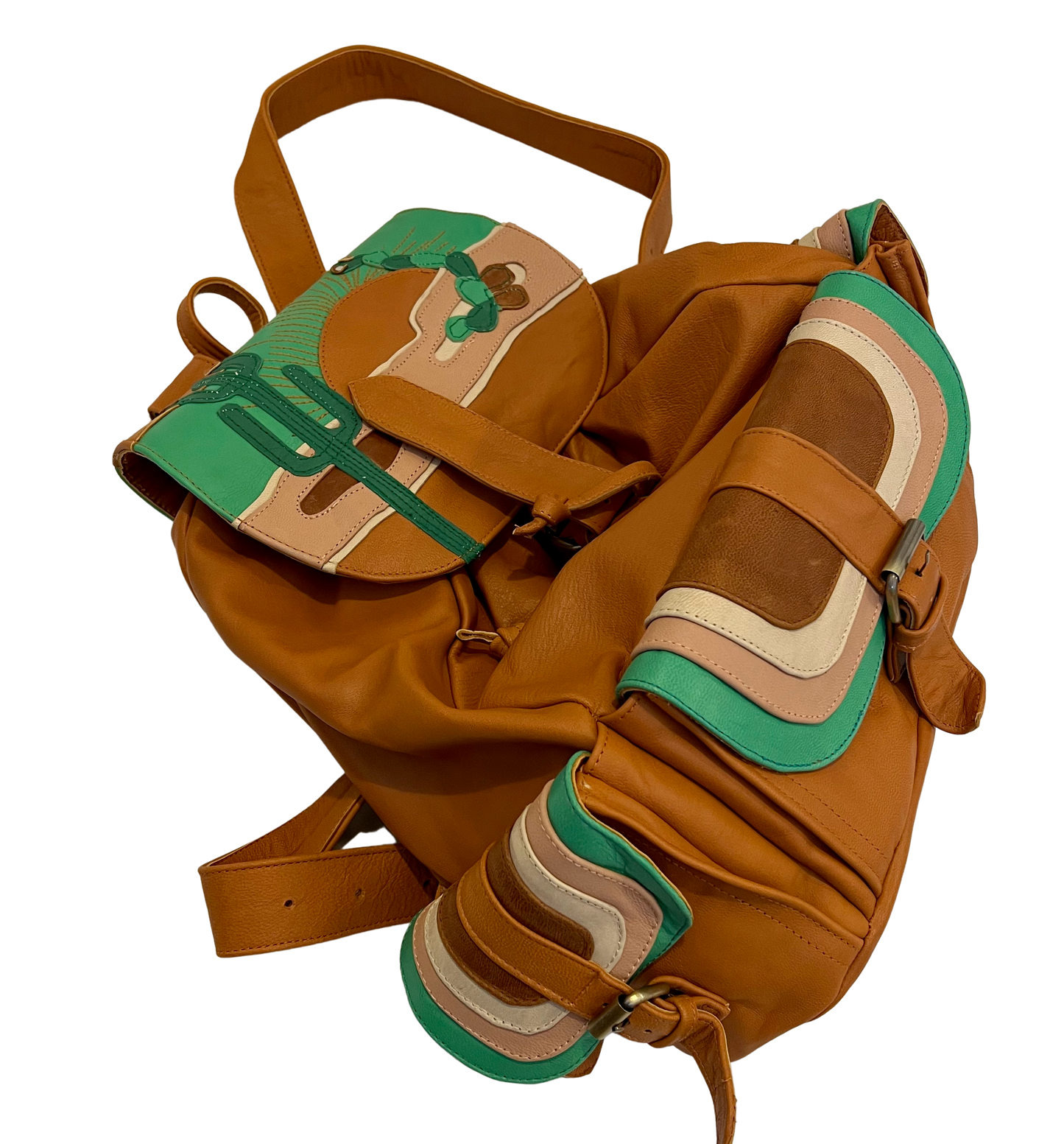 Unique leather backpack