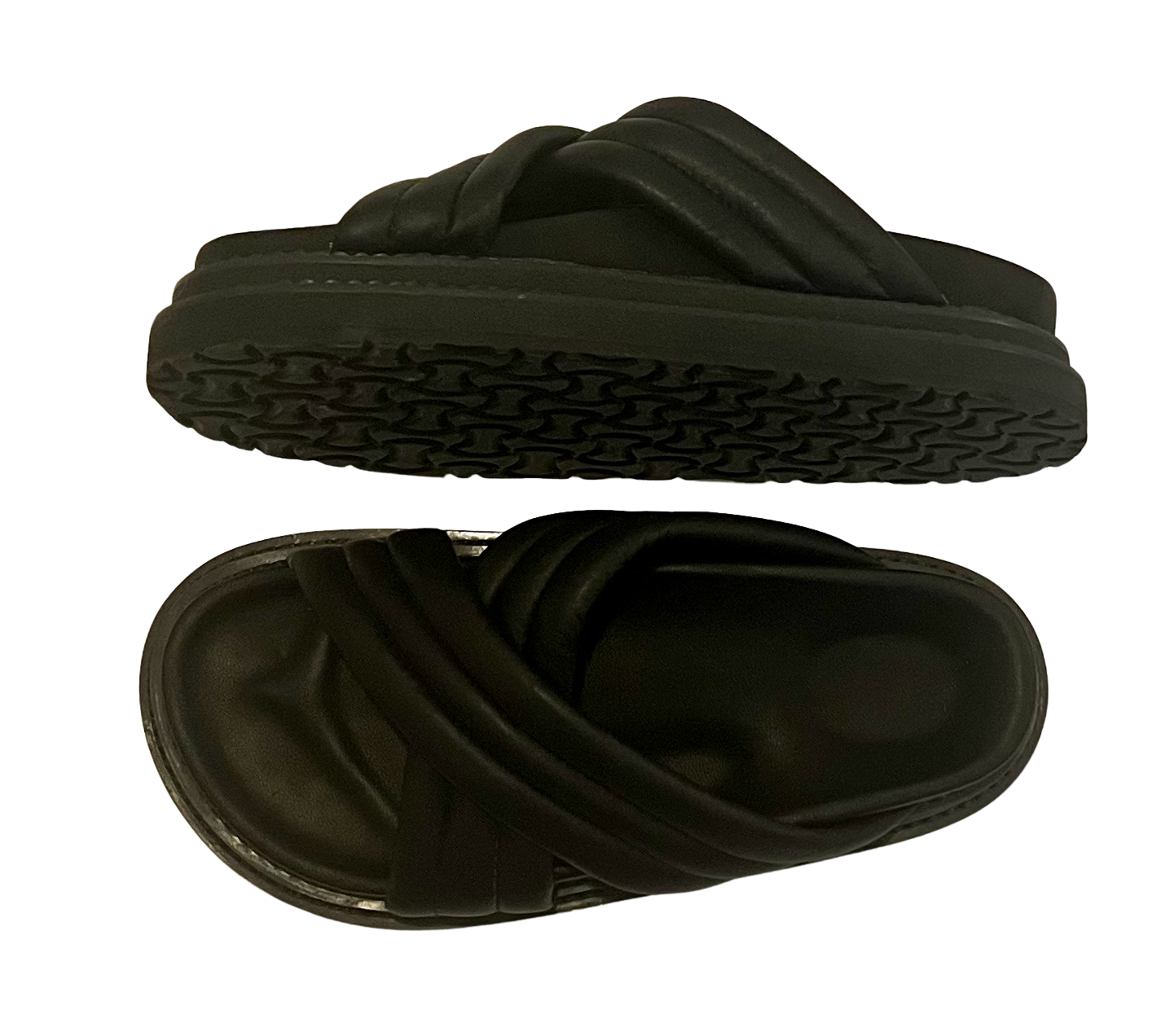 Dani platform slides - leather