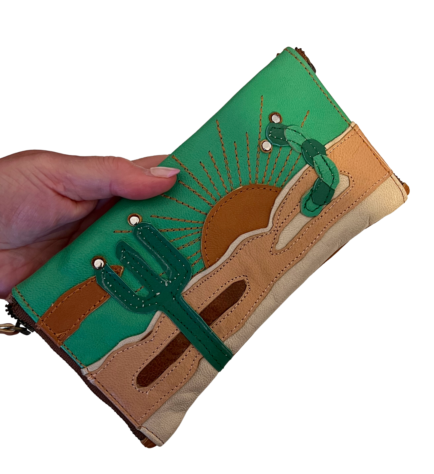 Holding cactus double glasses case